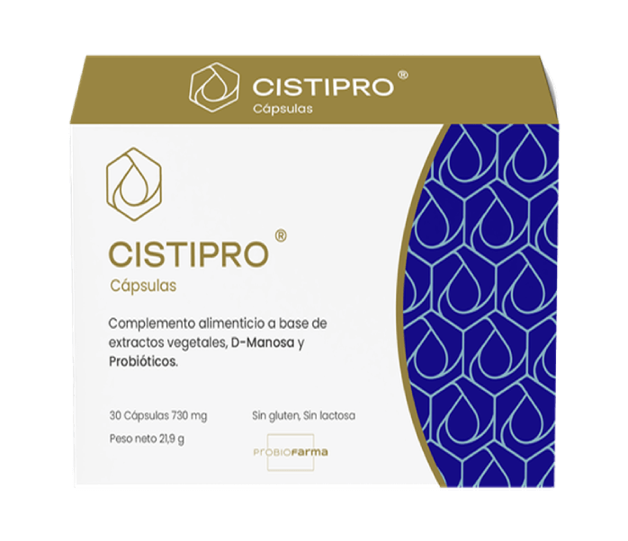 Cistipro® 30 cápsulas, suplemento natural para la salud urinaria con D-Manosa y extractos vegetales.